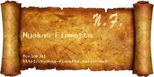 Nyakas Fiametta névjegykártya